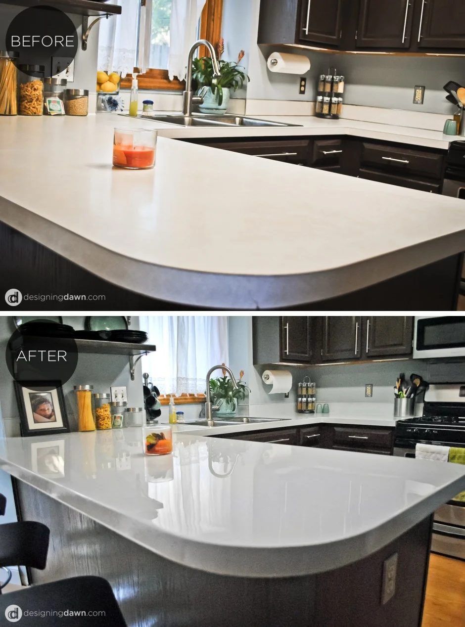 1 Glossy Painted Kitchen Countertop walkthrough, By AD Aesthetic Featured On Bekob