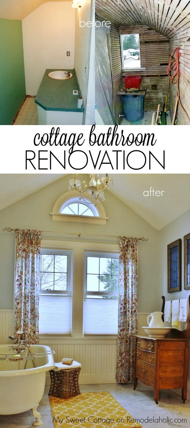 Renovating a 1920's cottage and adding a dormer to turn a small closet into a striking spacious master bathroom
