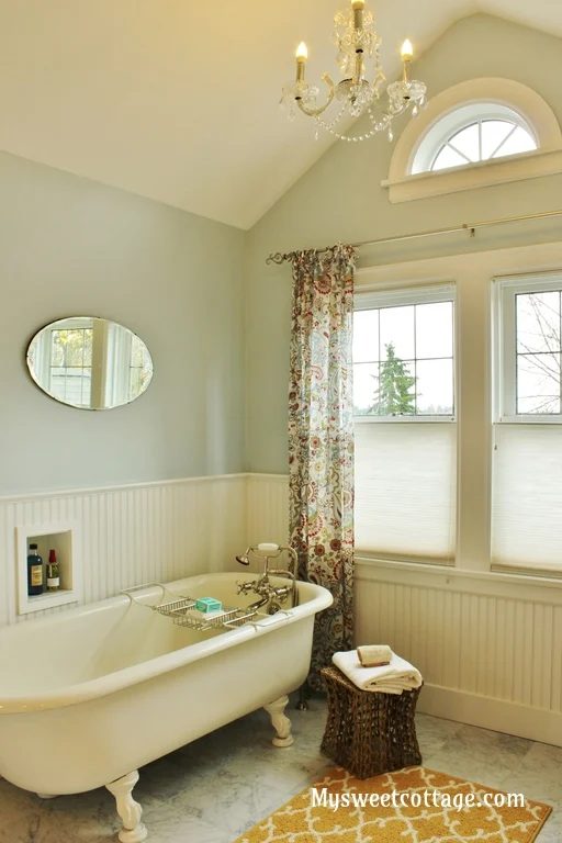9 Dormer window bathroom, 1920s cottage authentic remodel with claw foot tub, My Sweet Cottage featured on @Bekob