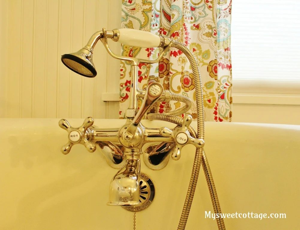 11 1920s cottage bathroom remodel includes period specific fixtures for authentic feel, My Sweet Cottage featured on @Bekob