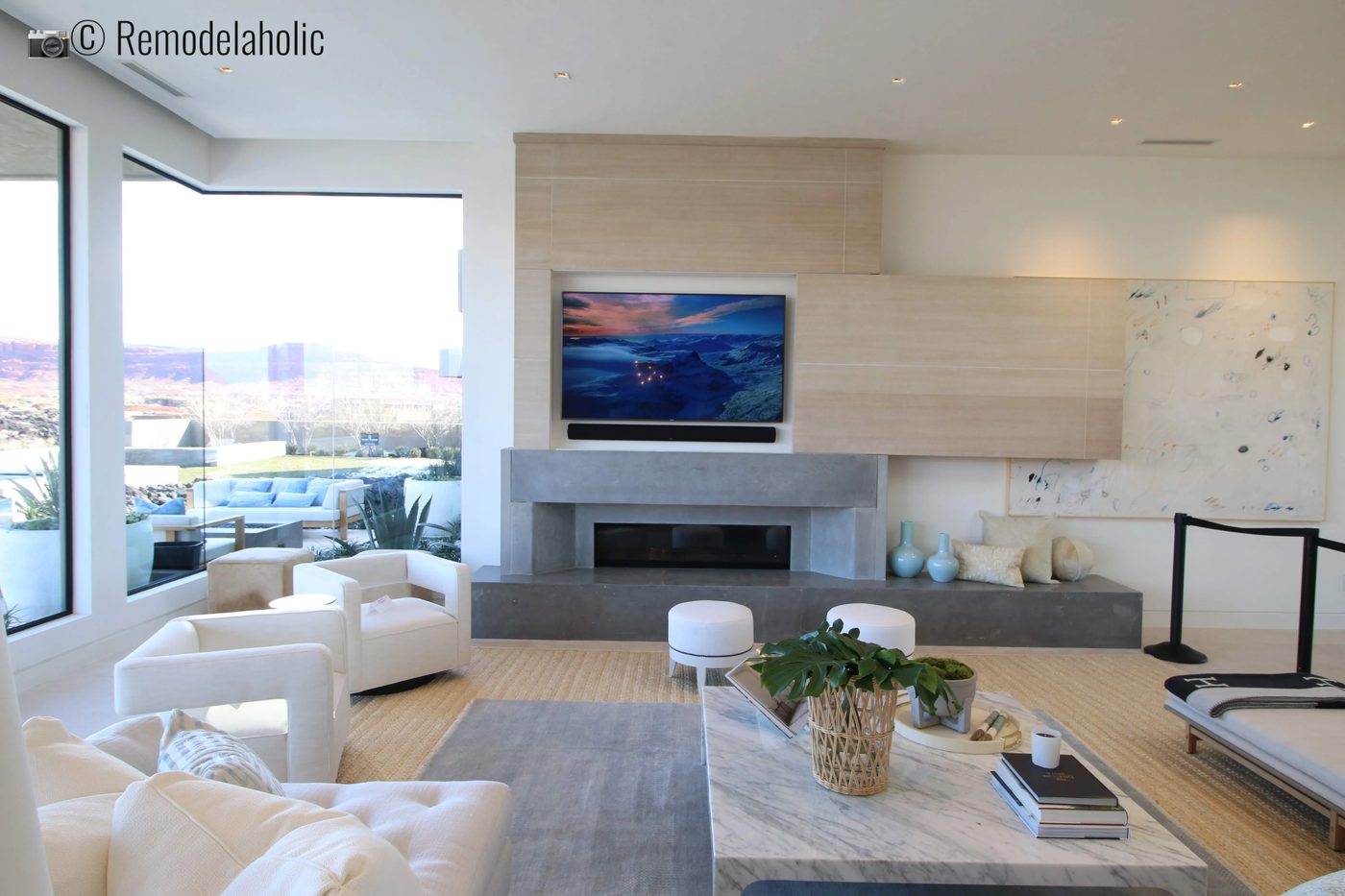 vivid modern living room design. SGPH 2019 House 20 Split Rock Fine Homes, Inc, Photo by Bekob