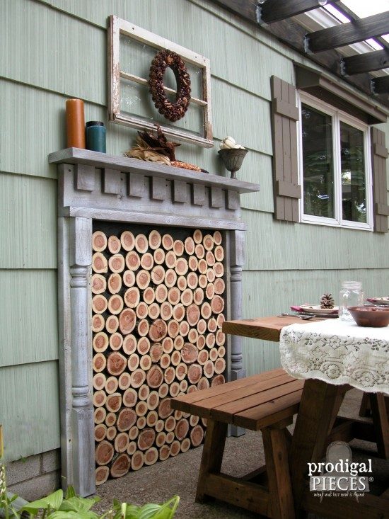 Outdoor Faux Fireplace E1443607252618