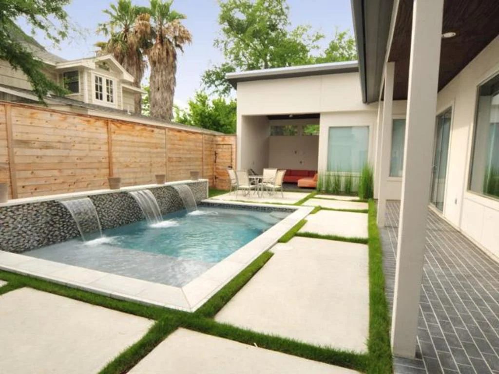 dreamy pool patio and courtyard