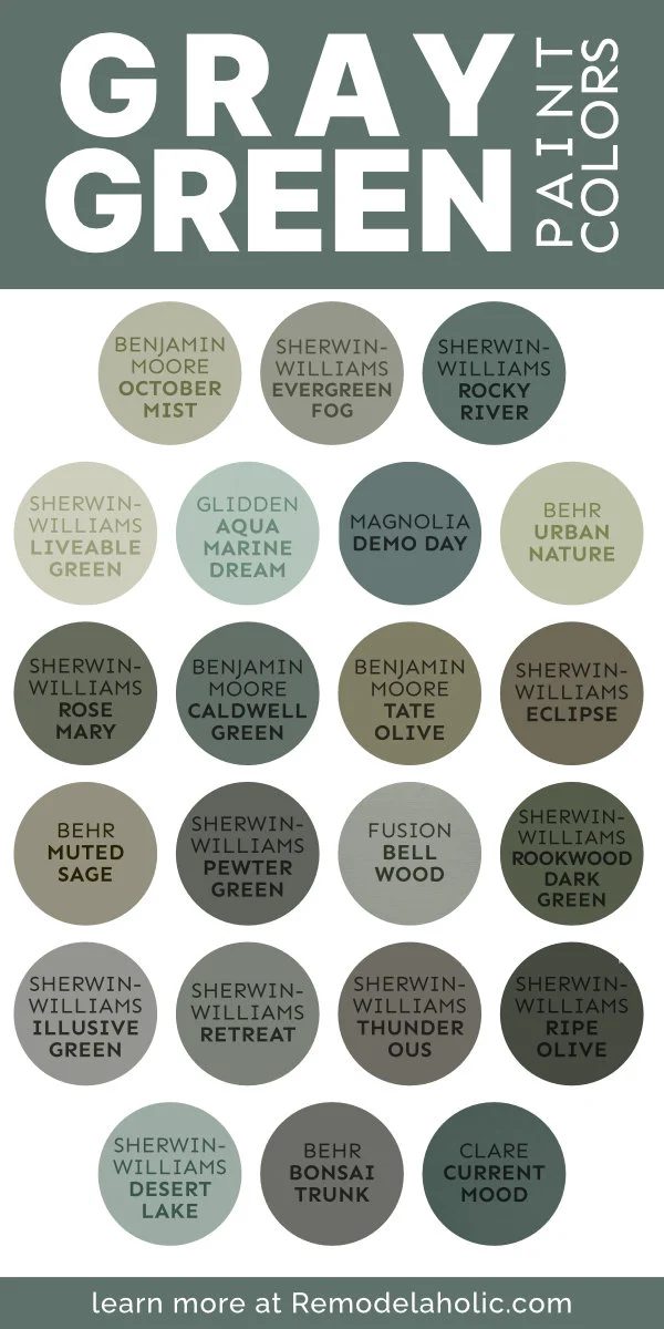 Gray Green Paint Color Palette
