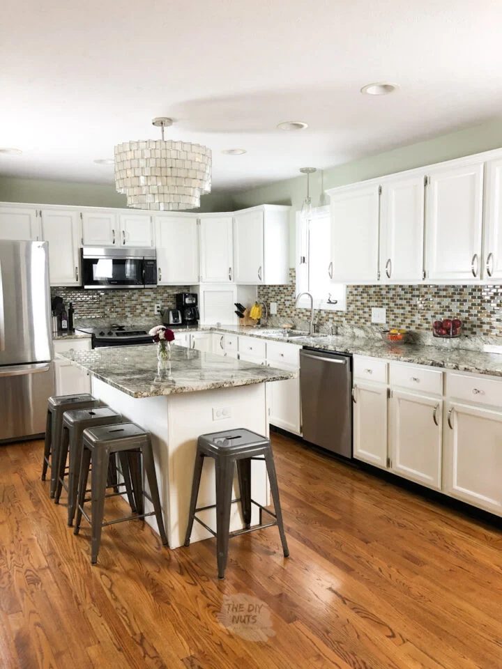 Best Neutral Green Paint Colors, Sherwin Williams Livable Green, White Kitchen Cabinets Wall Color By The Handmade Nuts Ft Bekob