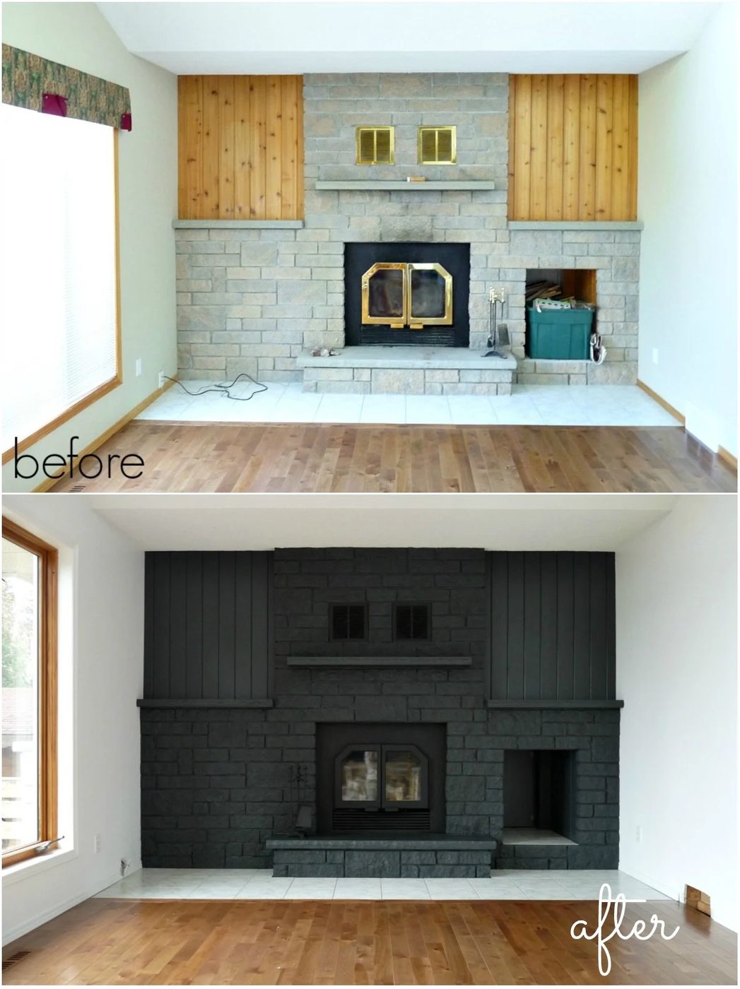 Painted Fireplace Makeover, Dans le Lakehouse on Bekob.com