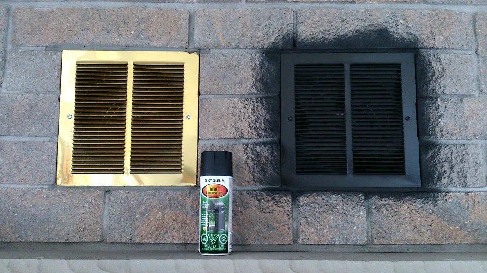 how to spray paint fireplace vents, Dans le Lakehouse on Bekob