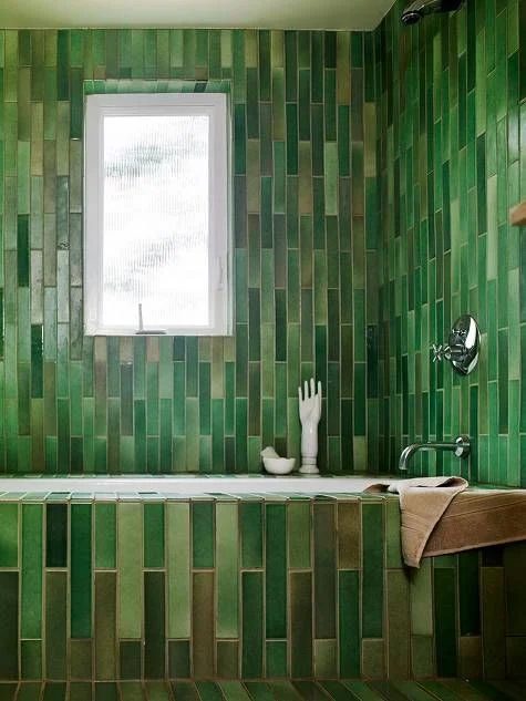 Green Tiled Bathroom