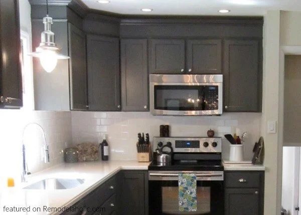Dark Gray And White Kitchen Renovation, Featured On Bekob