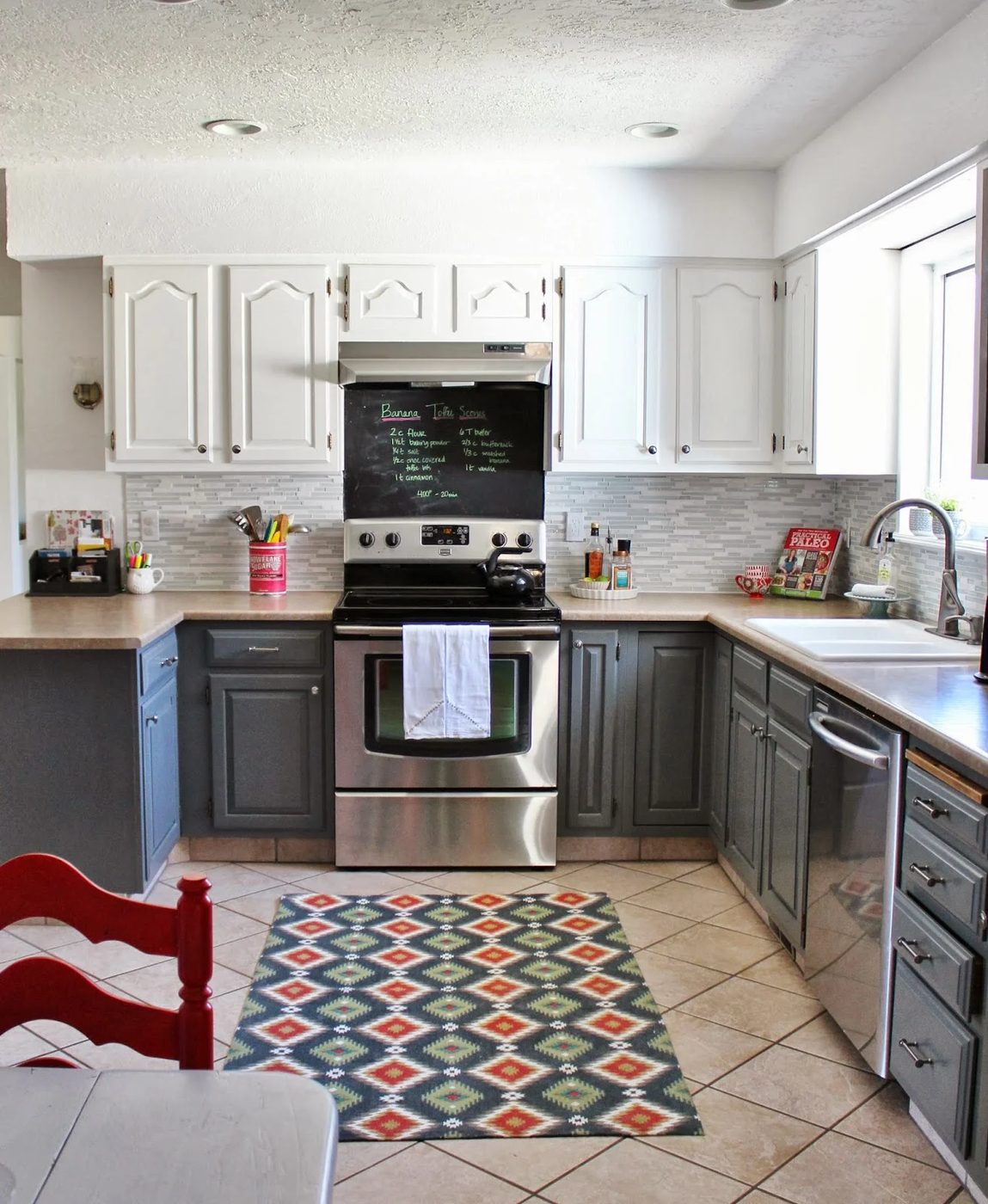 two-tone grey and white kitchen makeover, House For Five featured on Bekob