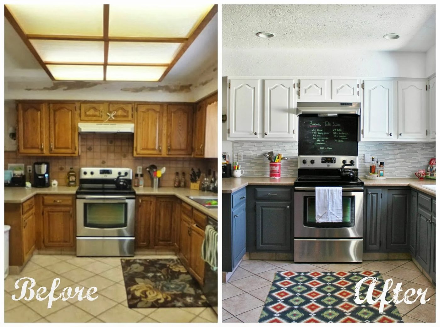 grey and white kitchen before and after, House For Five featured on Bekob