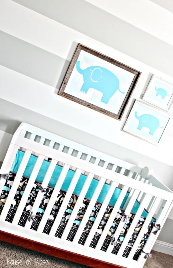 Elephant Art Over Crib In Nursery