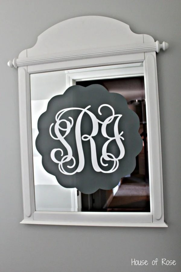 Monogram Mirror Baby Grey And White Nursery2