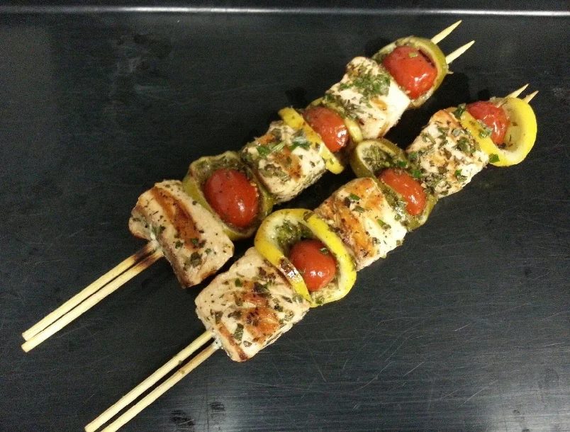 Grilled Salmon Kebabs