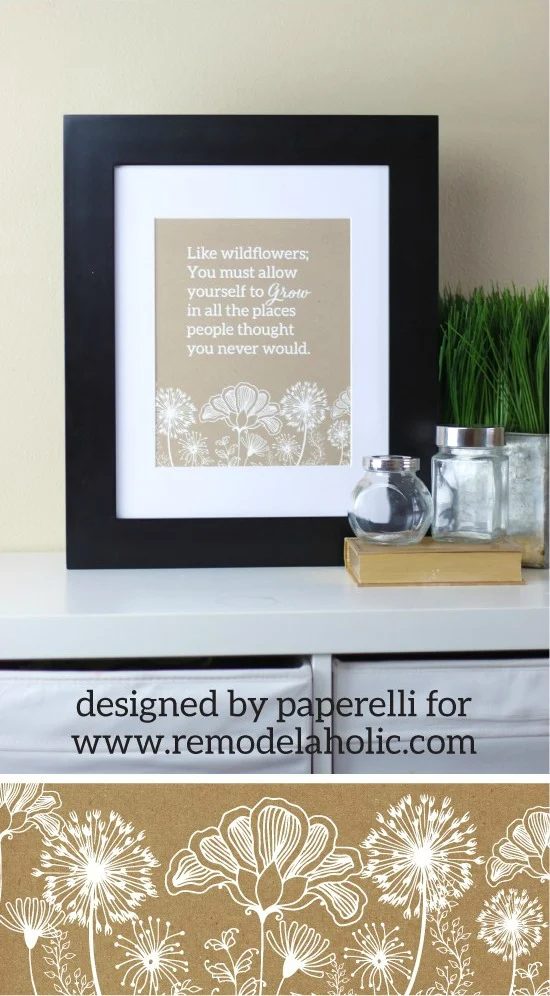 Wildflower Quote Floral Printable Wall Art Paperelli For Bekob