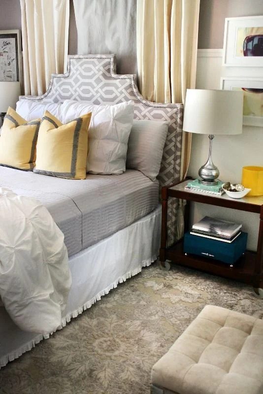 scooped stepped headboard via The Hunted Interior