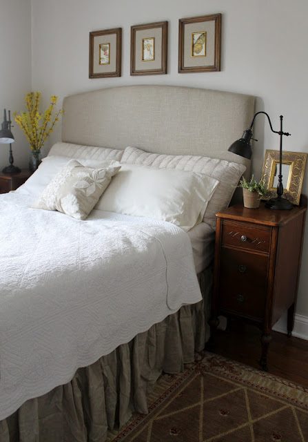 basic arched headboard in linen, Sixty Fifth Avenue
