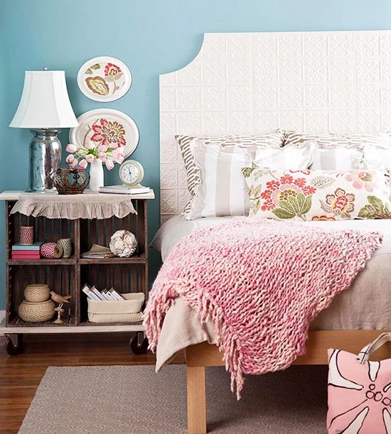 square scooped corner headboard via BHG