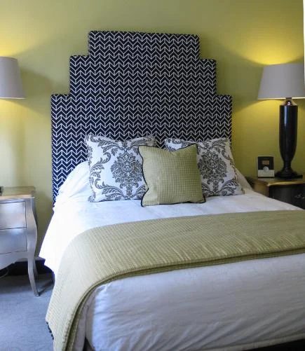 geometric stepped shoulder headboard via Attic Mag