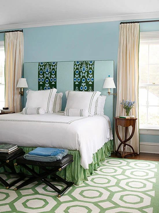 tall rectangle pattern stripe headboard via BHG