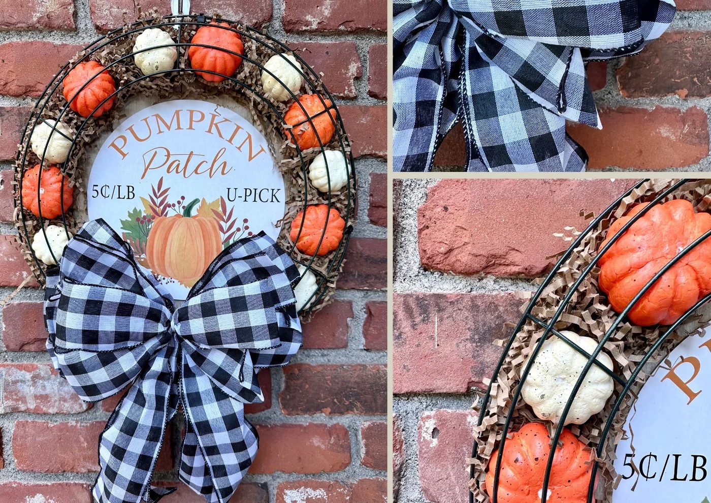 Pumpkin Pathc Dollar Store Wreath option