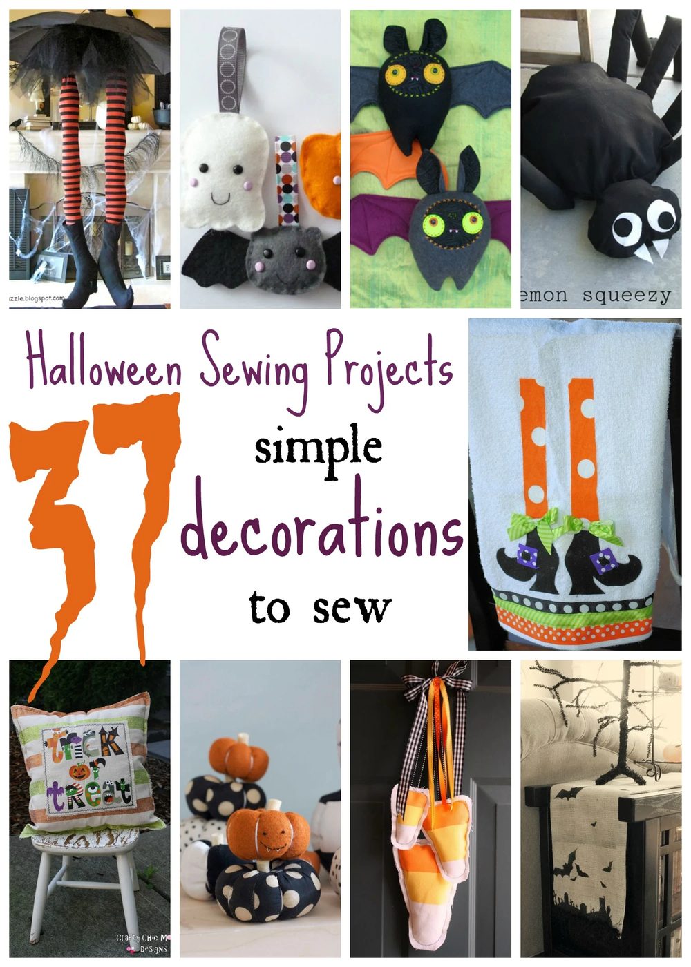 Love a handmade touch to your Halloween decor? Try one of these 37 direct Halloween Decorations to Sew ~ Tipsaholic.com #sewing #halloween #decorating