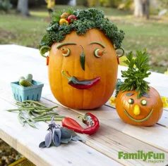 Halloween Veggie Pumpkin Heads