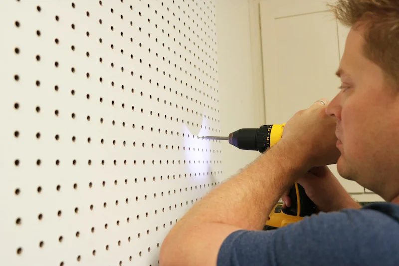 Adding Screws to Peg Board