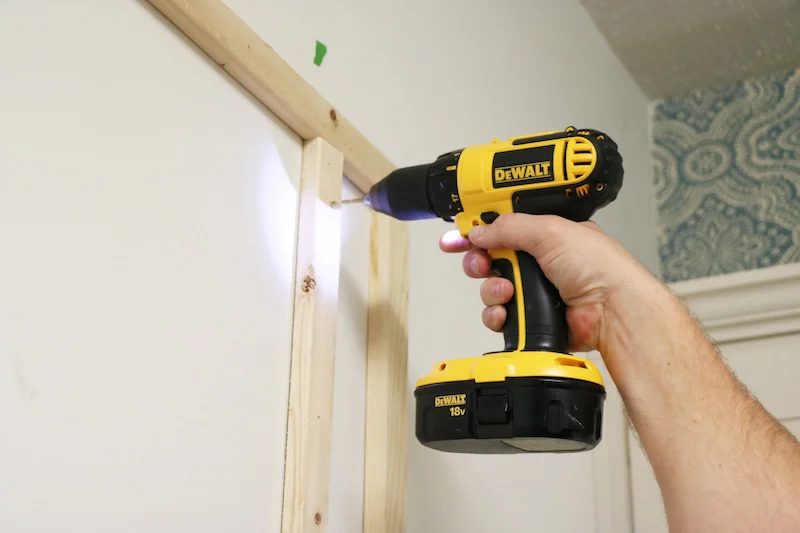 Drilling holes for pegboard