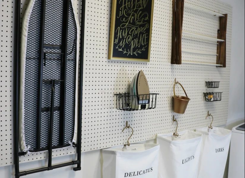 Hang Pegboard for well fitted Laundry Room Storage