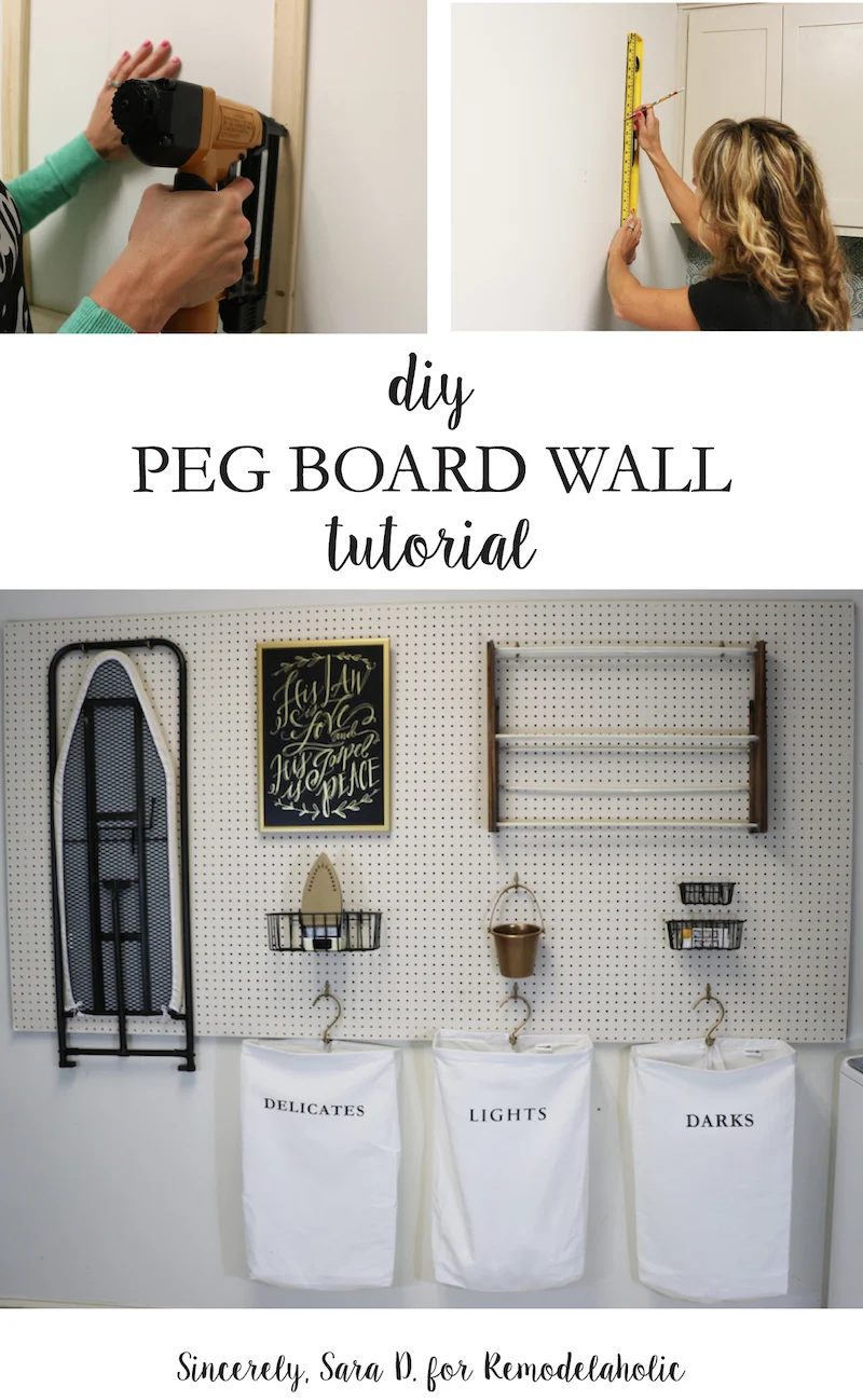 Hang pegboard along one wall for versatile and inexpensive laundry room storage. This walkthrough shows you how to hang it to be strong and stable enough to hold even heavier items