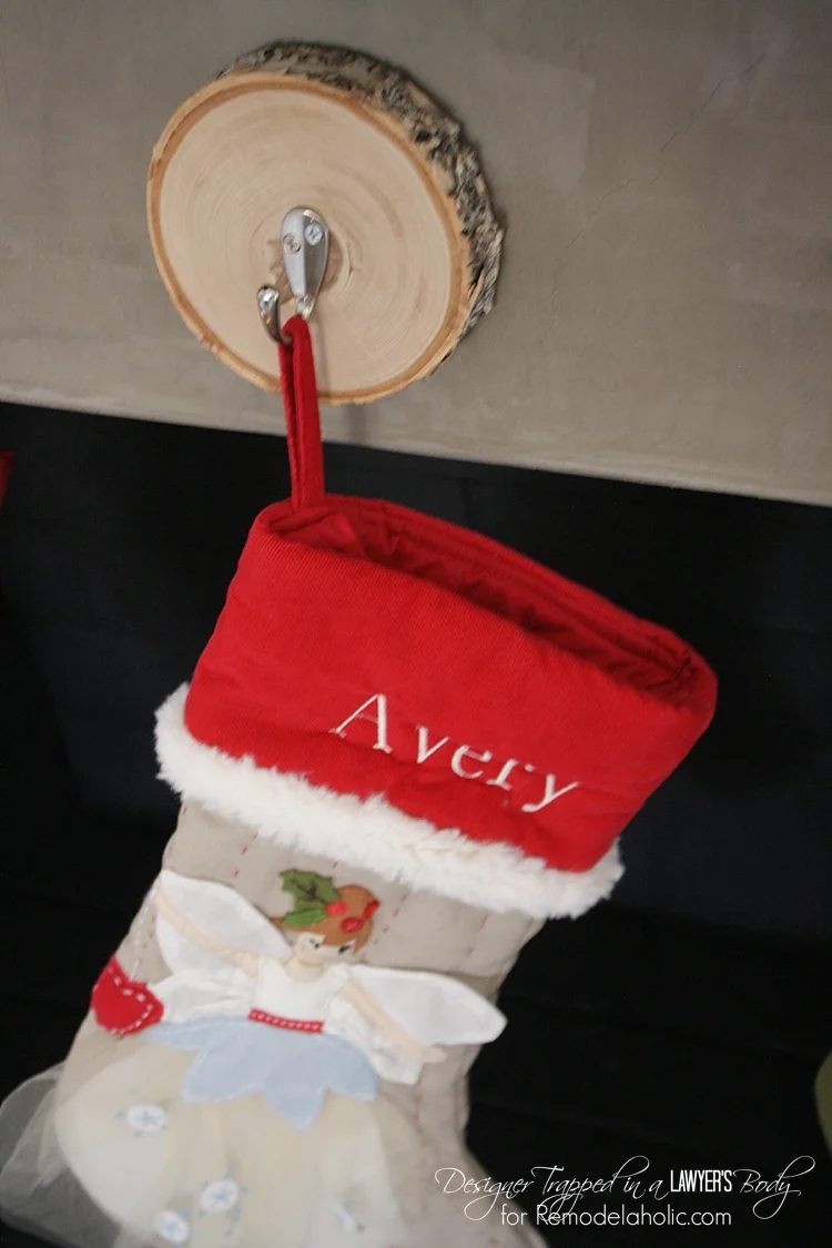 learn how to hang stockings without a mantel, by Designer Trapped in a Lawyer's Body featured on Bekob