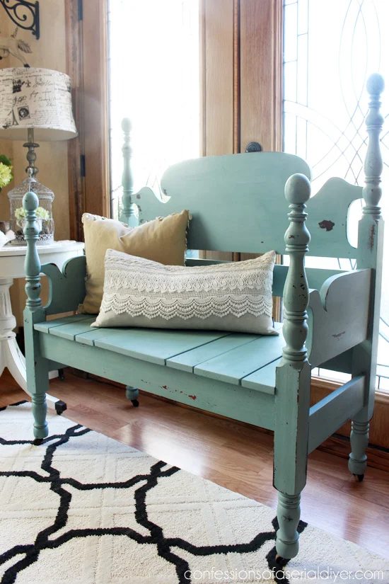 25 Handmade Headboard Benches via Bekob.com #handmade #benches #headboard #headboards #headboardbench #headboardbenches
