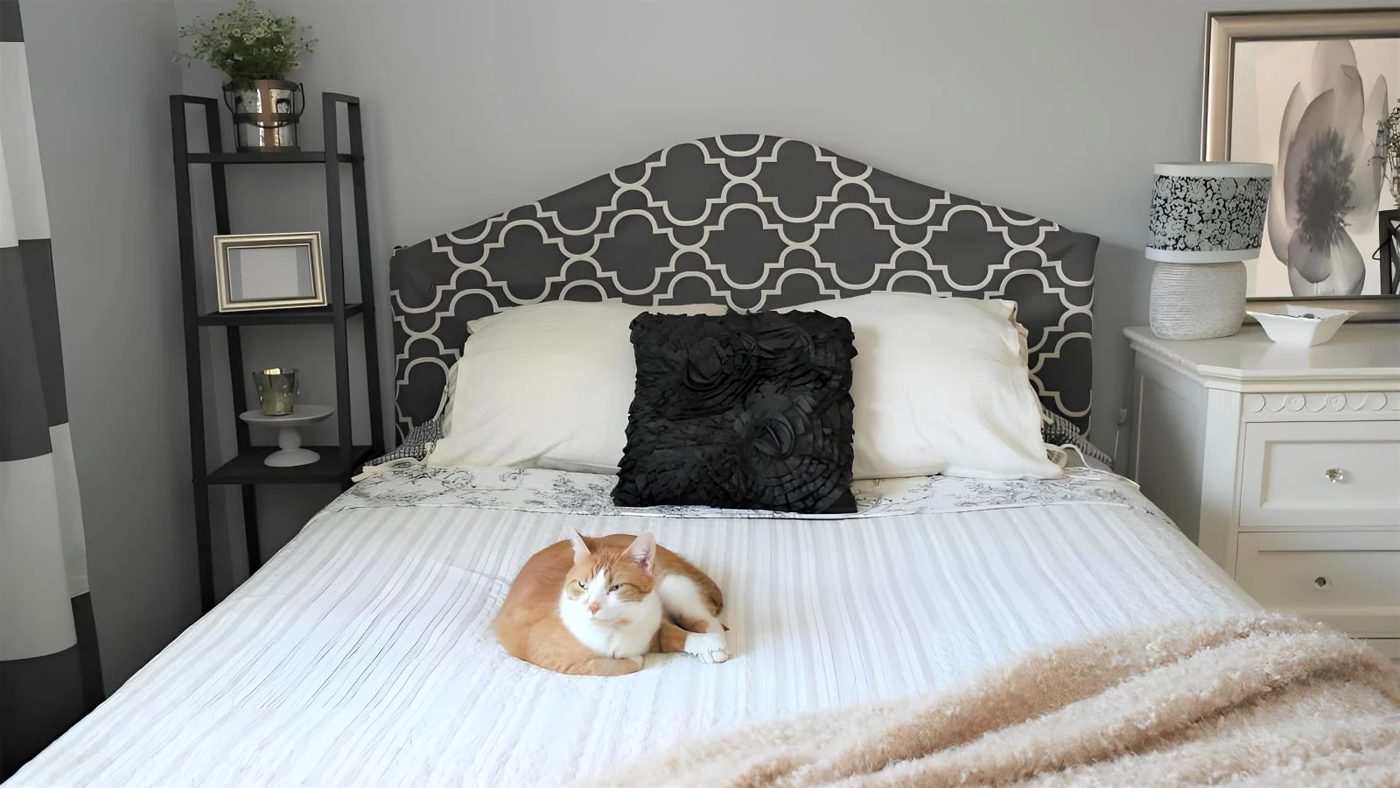 Metal Headboard Makeover With Fabric Cover Sypsie Designs On Bekob 042154
