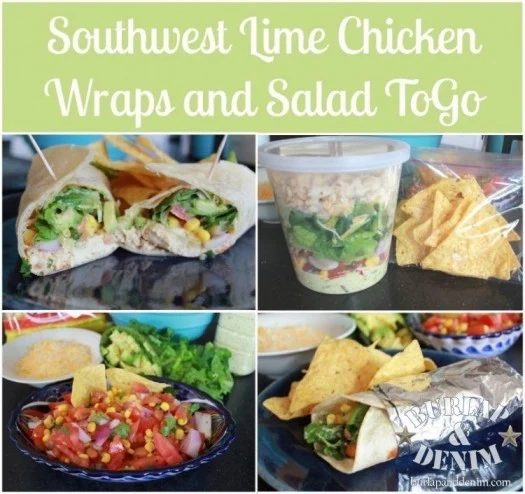 southwest lime chicken wraps and to-go salad