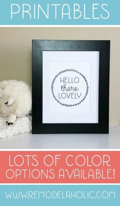Printable Hello There Lovely Laurel Wreath In 4 Colors For Bedside Or Gallery Wall #Bekob