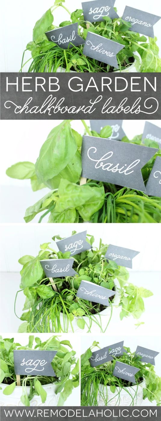 So cute, so straightforward! Herb Garden Chalkboard Labels | By Paperelli for Bekob.com