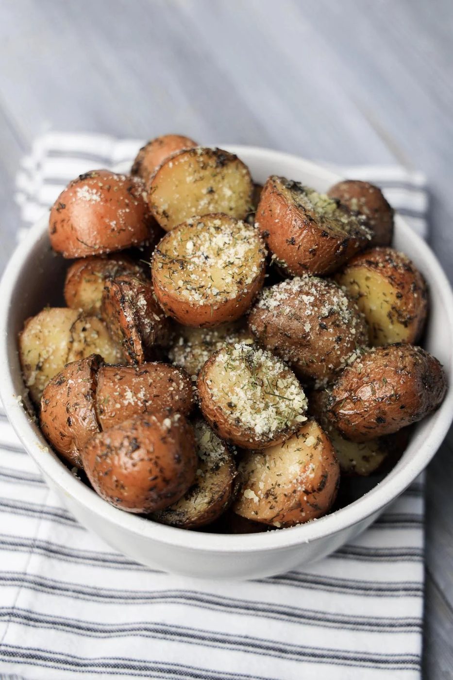 Herb Roasted Potatoes in a white bowl