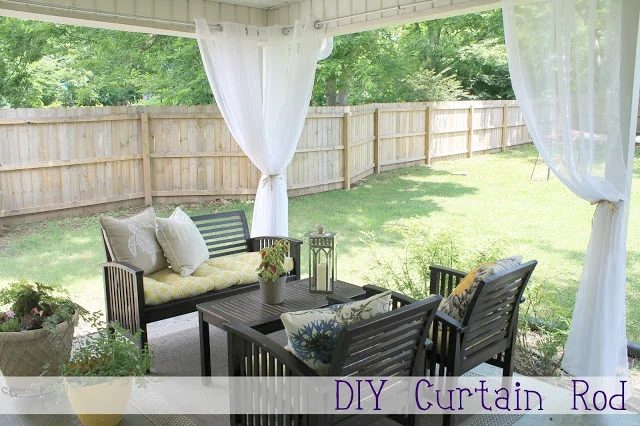 Handmade curtain rod, chippa sunshine