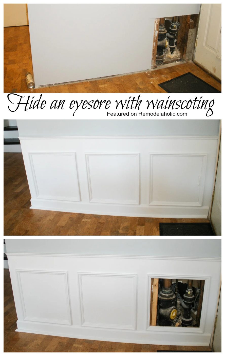 How to hide an eyesore with wainscoting