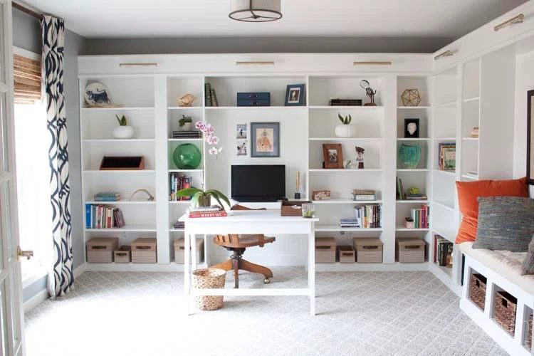 IKEA-method-Built-in-Billy-Bookcase-Office-Makeover Southern Revivals
