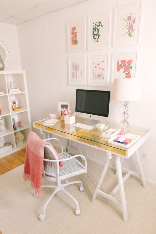 Gold Leaf Desk IKEA method Style Me Pretty