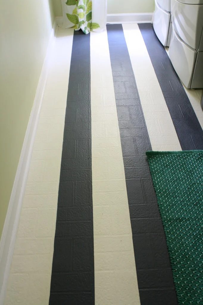 Painted Laundry Room Floor by Designer Trapped in a Lawyer's Body featured on Bekob.com