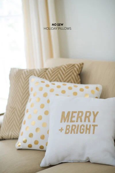 straightforward no sew holiday pillows - Style Me Pretty via @Bekob