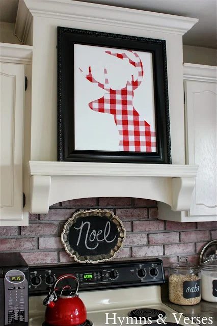 decorate above the stove for Christmas - Fox Hollow Cottage via @Bekob