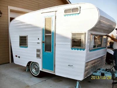 painted trailer, Little Vintage Cottage