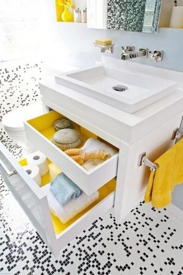yellow drawer interiors