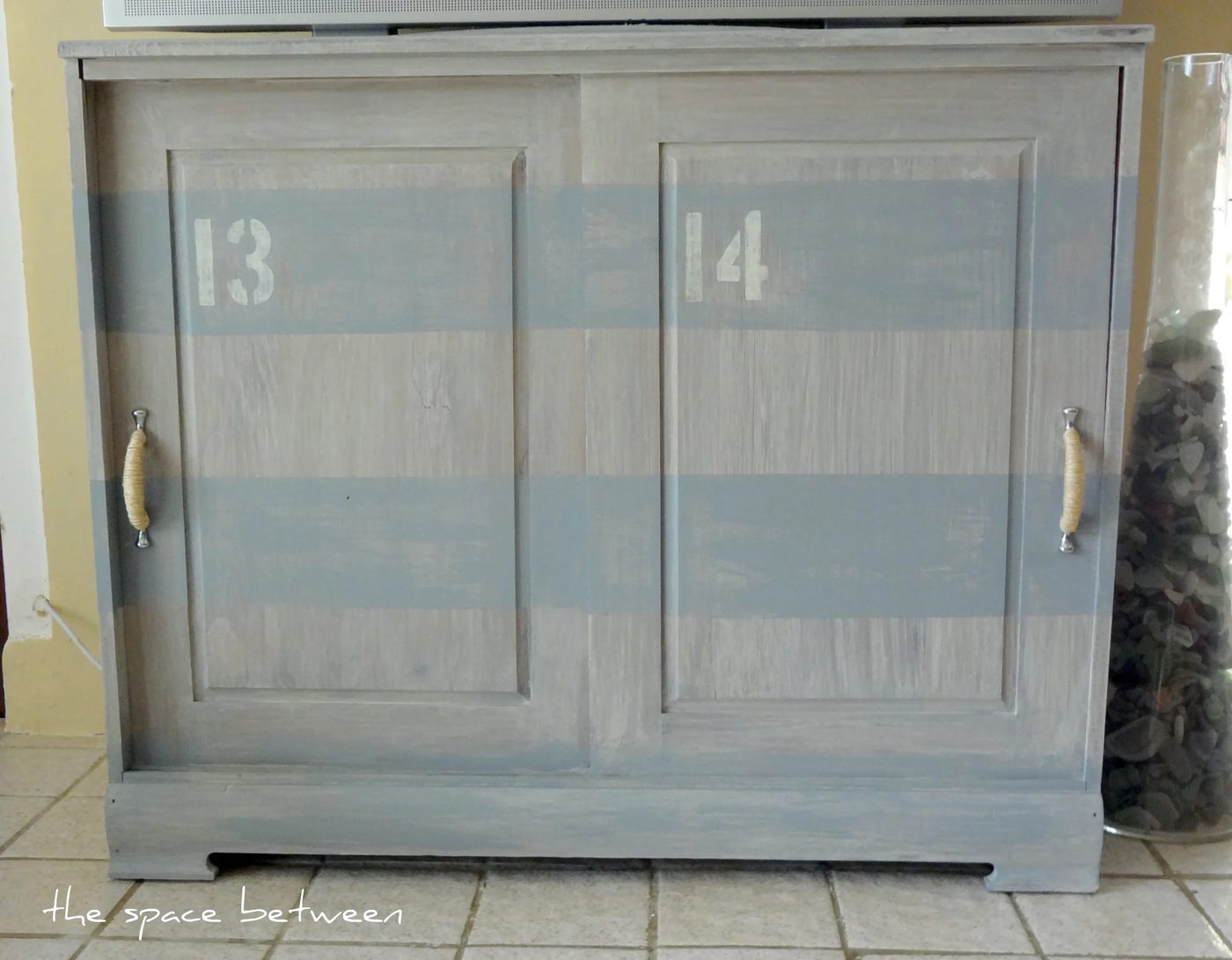 blue striped furniture