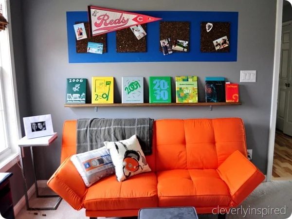 orange accent teen boys room