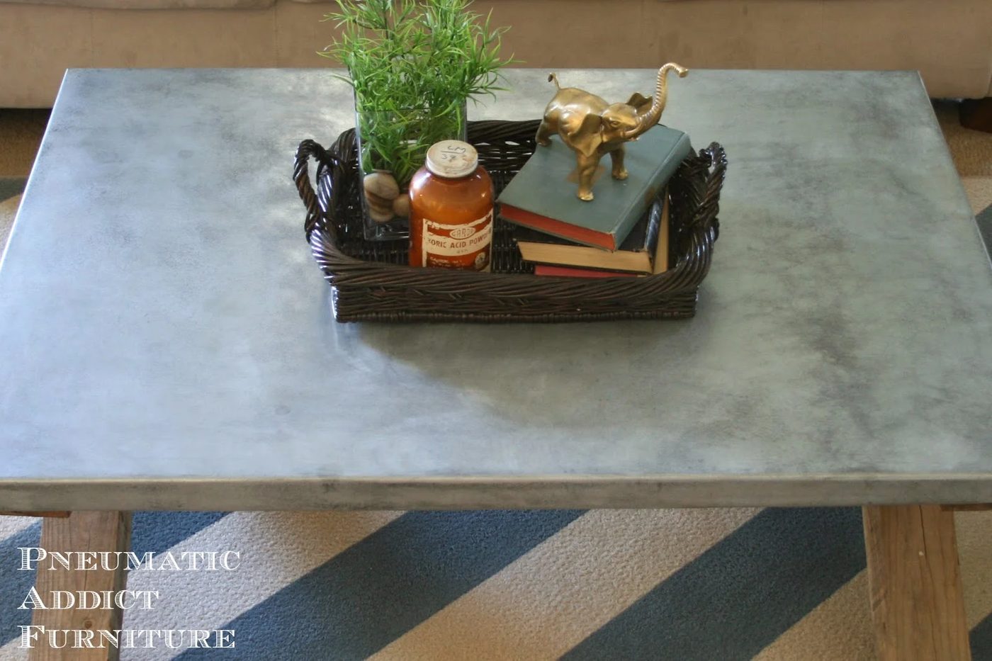 Zinc Top Coffee Table, Pneumatic Addict